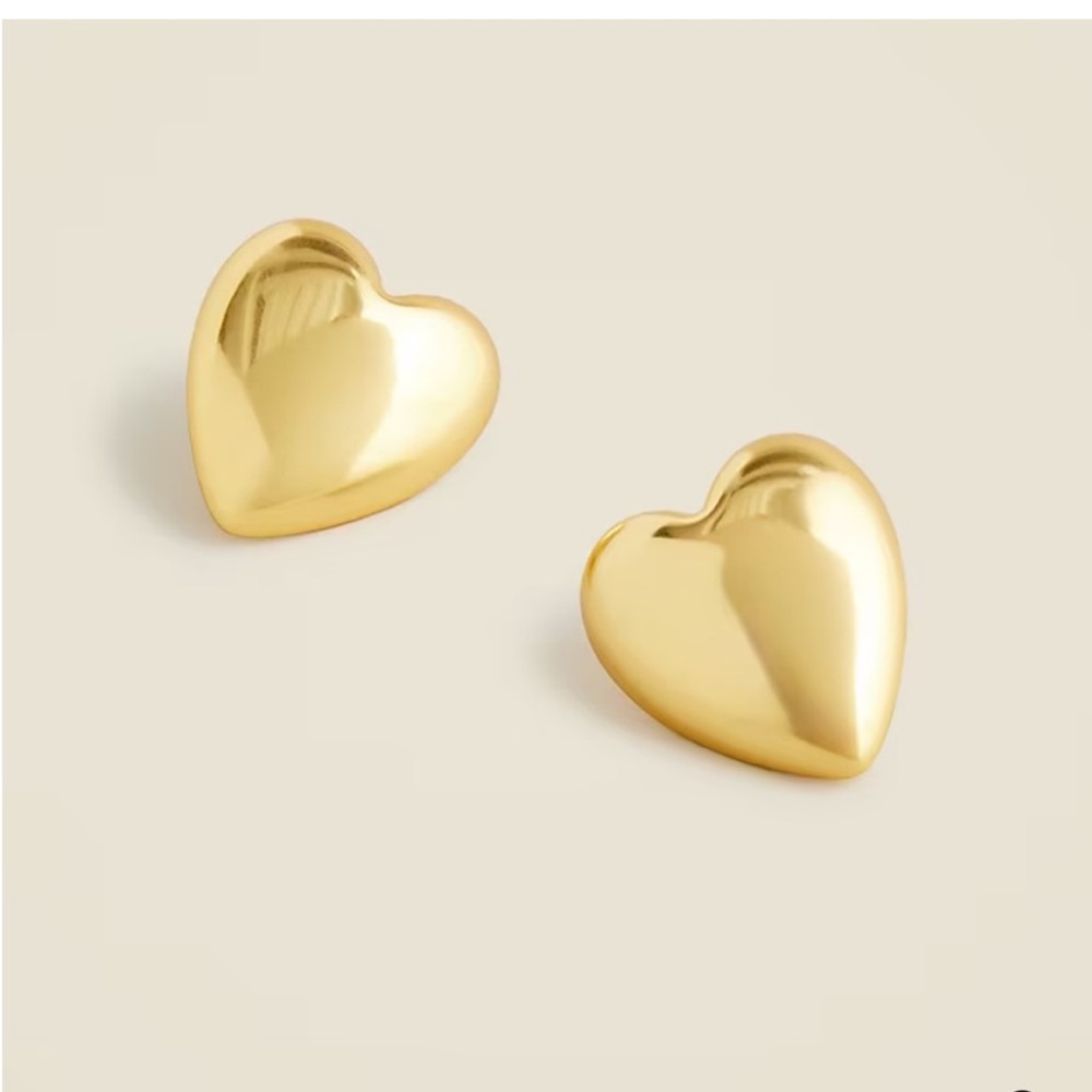 J. Crew Gold Heart Stud Earrings
